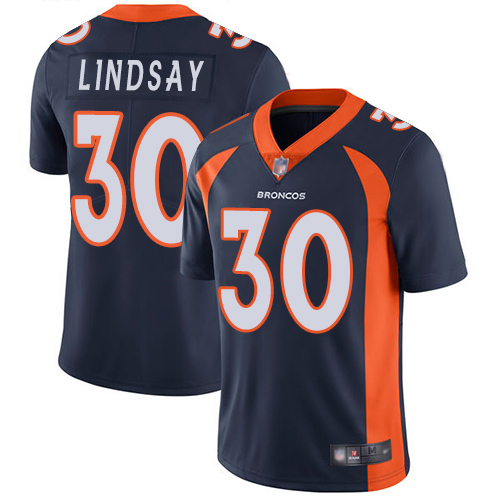 Men Denver Broncos 30 Phillip Lindsay Navy Blue Alternate Vapor Untouchable Limited Player Football NFL Jersey